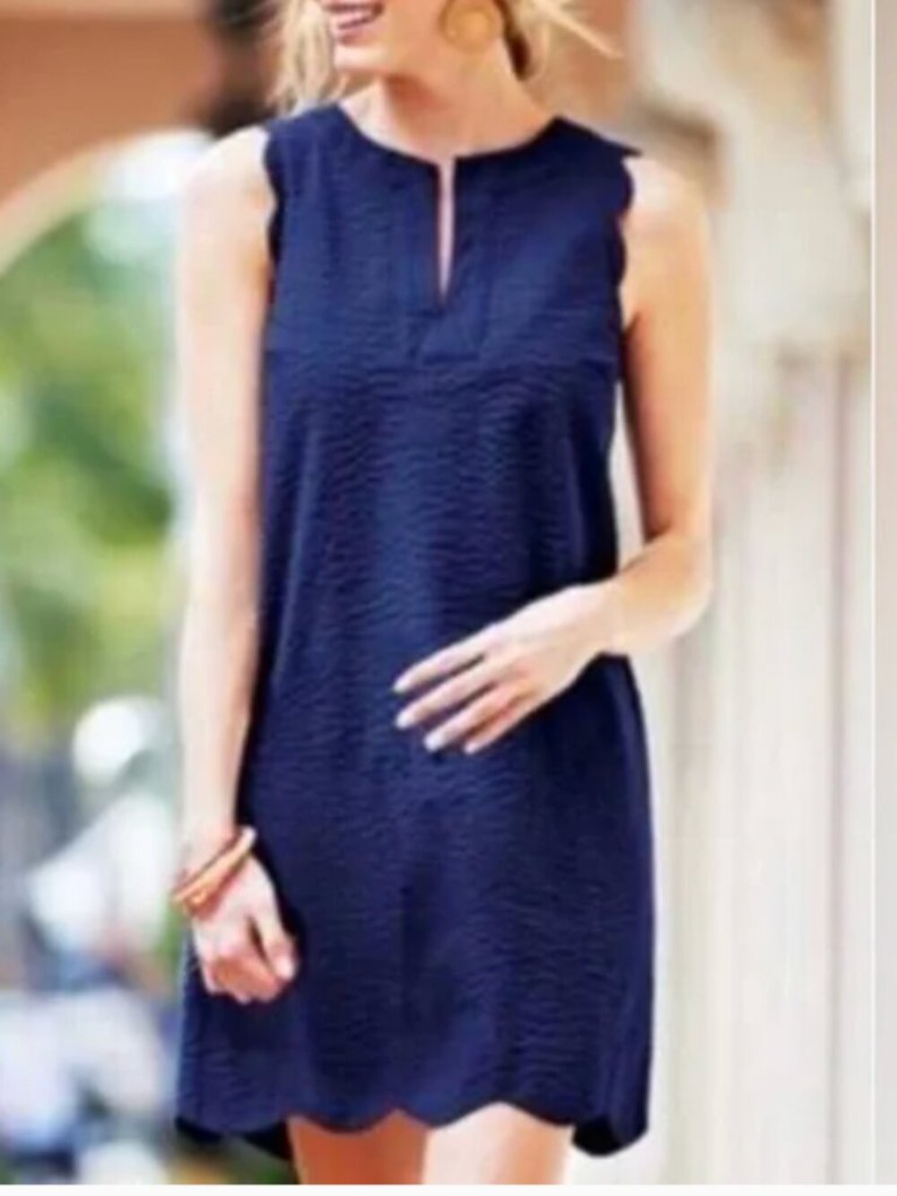 Vineyard Vines Scallop Cisco Dress Deep Bay Navy Blue 8